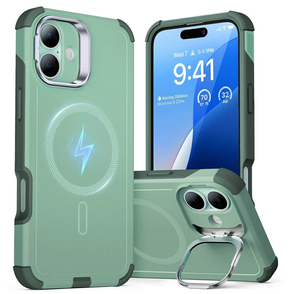 ESR iPhone 16 Cyber Armor Kickstand Σκληρή Θήκη με Stand και MagSafe - Green