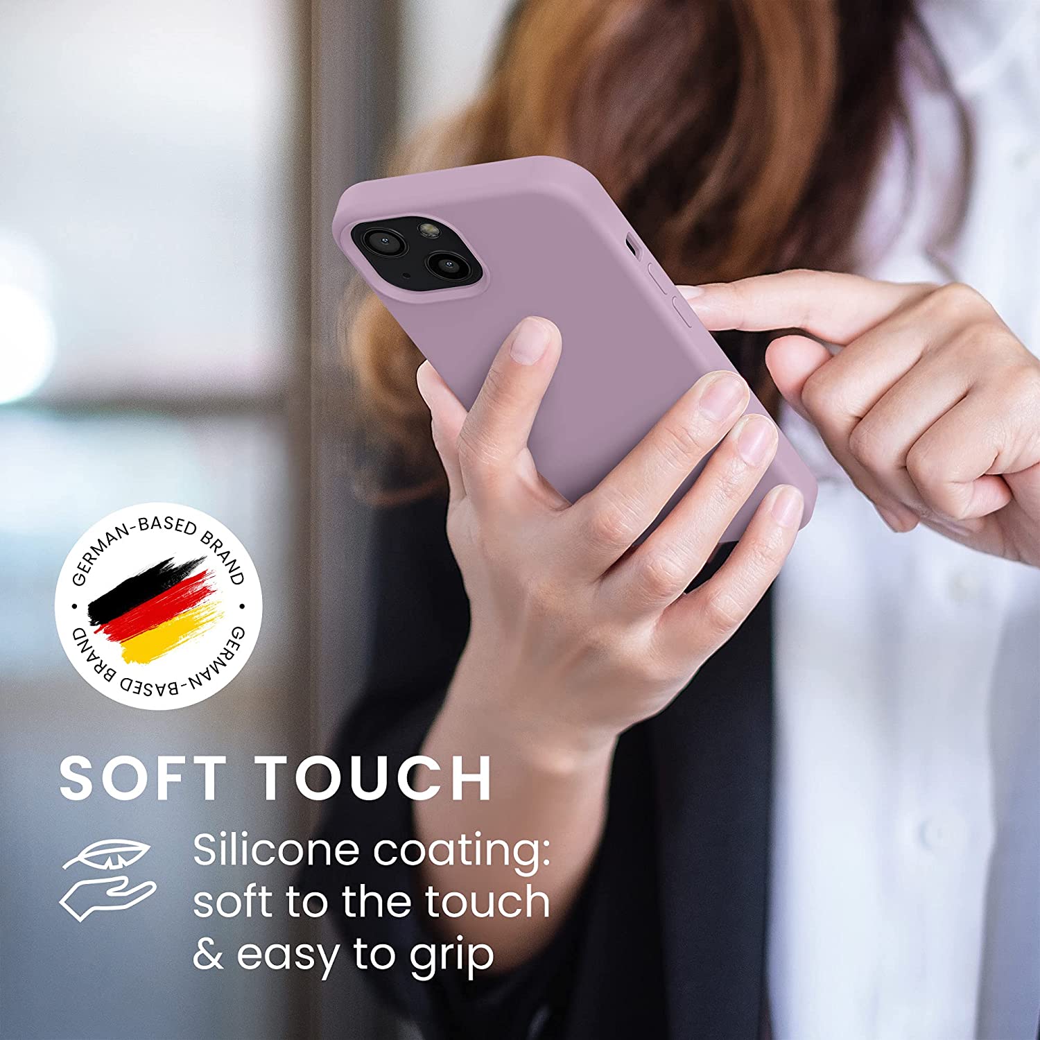 KW iPhone 13 Θήκη Σιλικόνης Rubberized TPU - Mauve - 55878.140