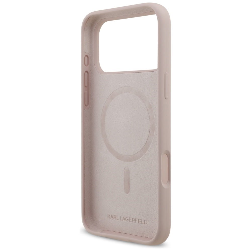 Karl Lagerfeld iPhone 17 Pro Max - Silicone Karl and Choupette Ring MagSafe Θήκη Σιλικόνης - Pink - KLHMP17XSCMKCRHP