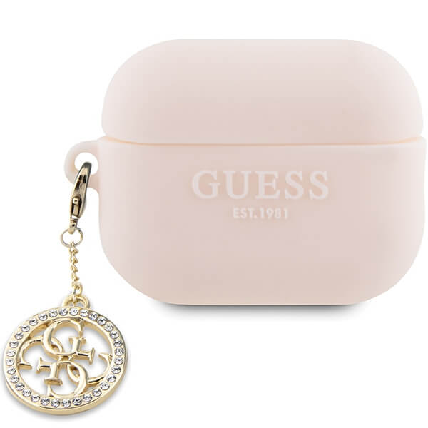 Guess AirPods Pro 2 Θήκη Σιλικόνης - 3D Rubber 4G Diamond Charm - Pink