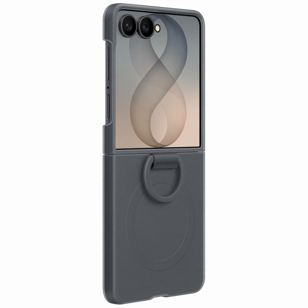 Samsung Galaxy Z Flip8 - Θήκη Σιλικόνης MagSafe και Ring Holder - Silicone Ring Magnet - Black