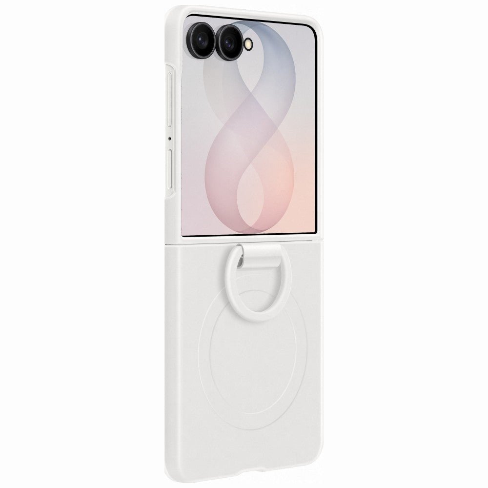 Samsung Galaxy Z Flip8 - Θήκη Σιλικόνης MagSafe και Ring Holder - Silicone Ring Magnet - Cream
