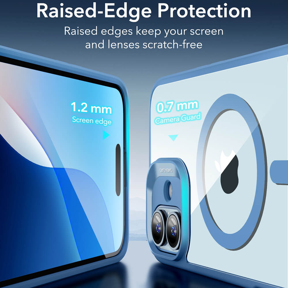ESR iPhone 16 Classic Hybrid Halolock Σκληρή Θήκη με Πλαίσιο Σιλικόνης και MagSafe - Clear Blue