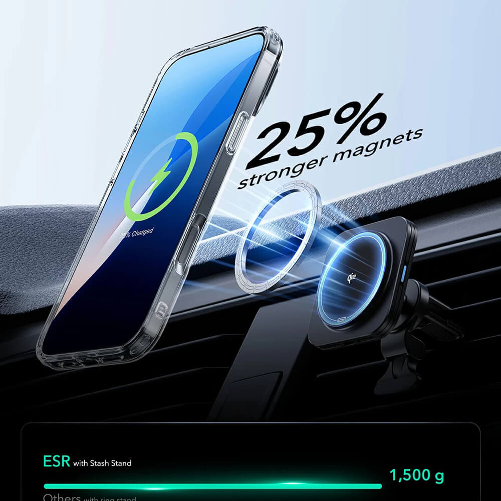 ESR iPhone 16 Plus Classic Hybrid Halolock Kickstand Σκληρή Θήκη με Πλαίσιο Σιλικόνης και MagSafe - Διάφανη / Black