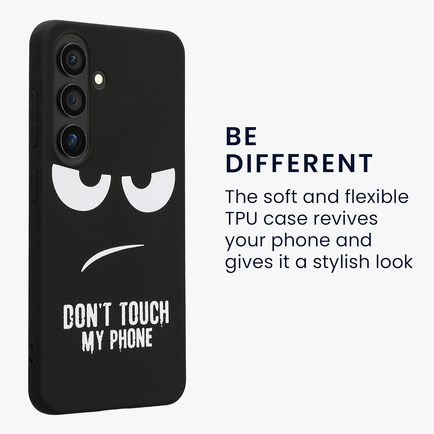 KW Samsung Galaxy S24+ Θήκη Σιλικόνης Design Don't Touch My Phone - Black / White