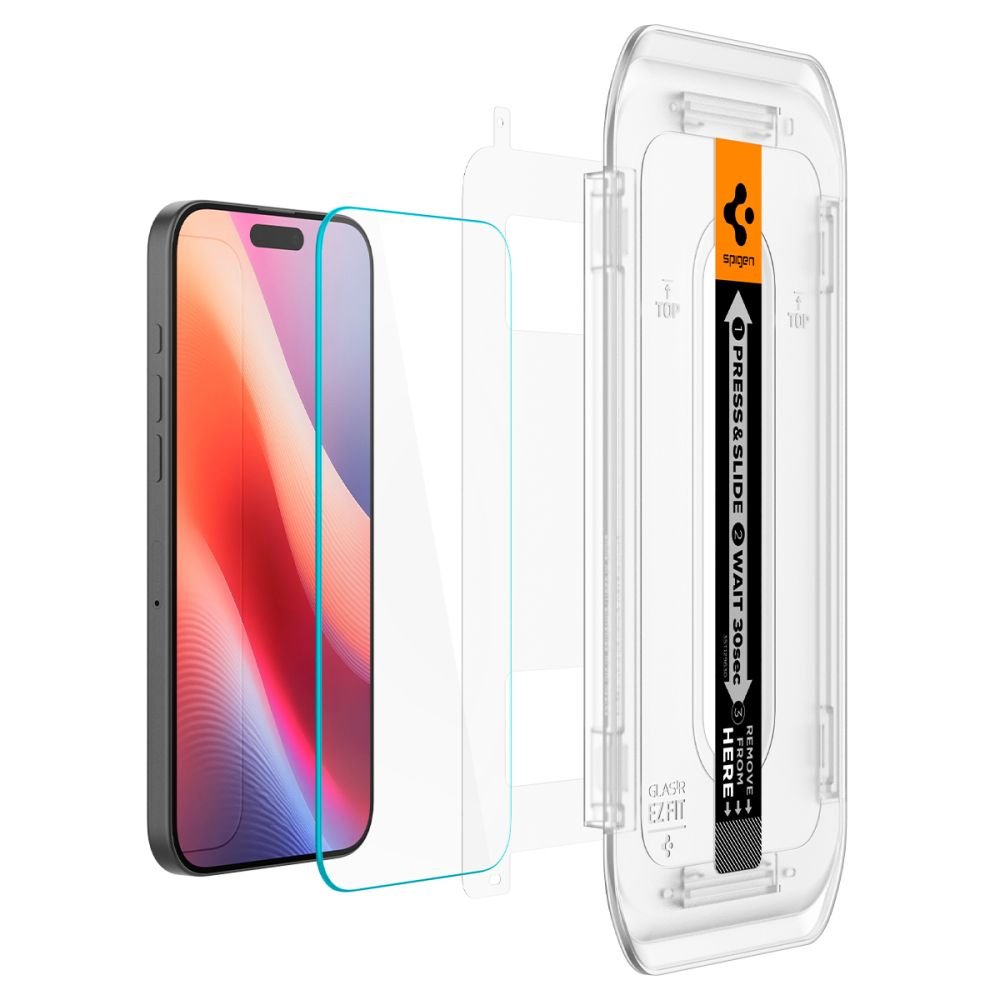 Spigen iPhone 16 Pro / iPhone 17 / iPhone 17 Pro Glas.TR EZ Fit 9H Αντιχαρακτικό Γυαλί Οθόνης - Clear - AGL07935