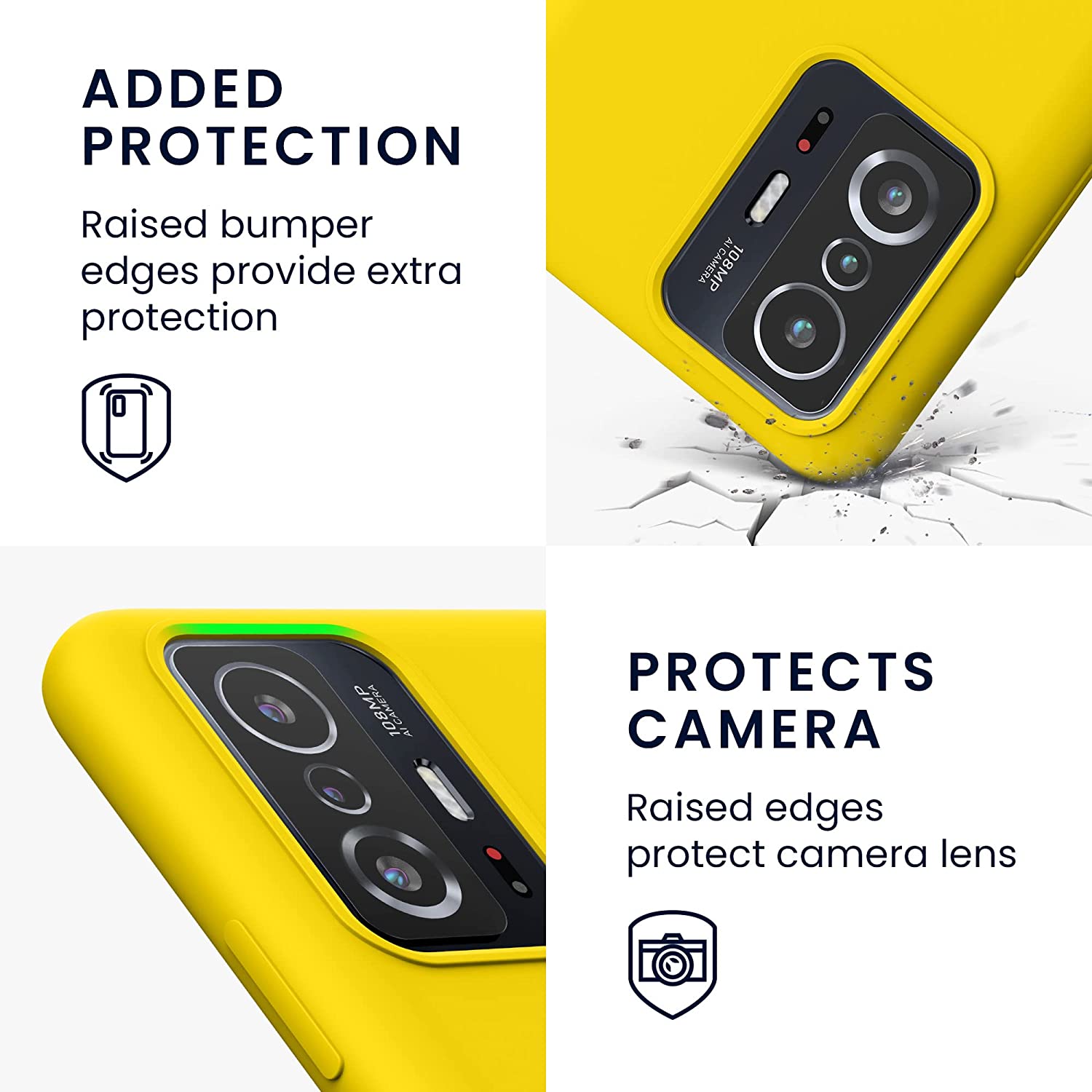KW Xiaomi 11T / 11T Pro Θήκη Σιλικόνης Rubber TPU - Vibrant Yellow - 56209.165