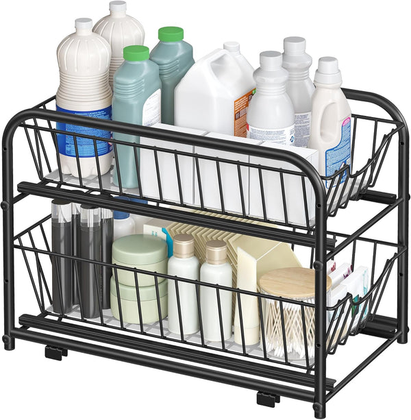 Songmics Μεταλλικό Ράφι Κουζίνας 2 Επιπέδων - Ink Black - KCS017B01V1