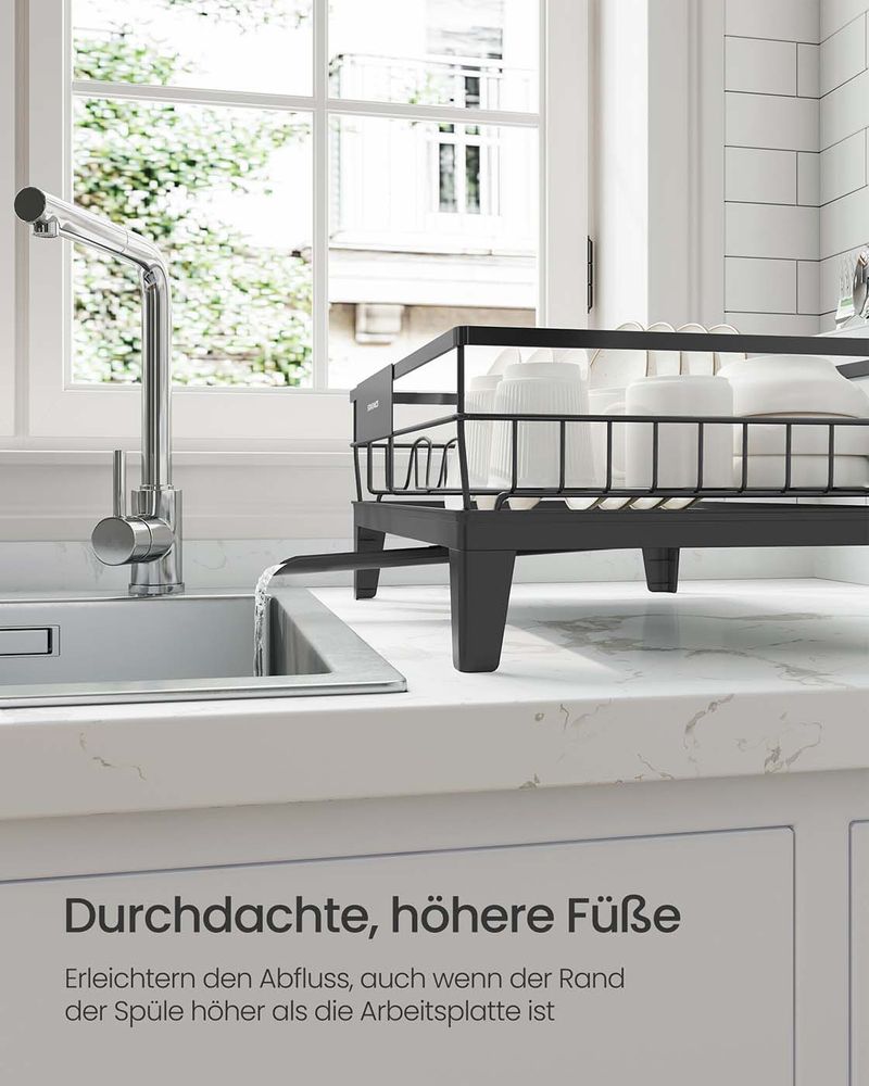 Songmics Στεγνωτήριο Πιάτων και Μαχαιροπίρουνων - Ink Black - KCS550B01