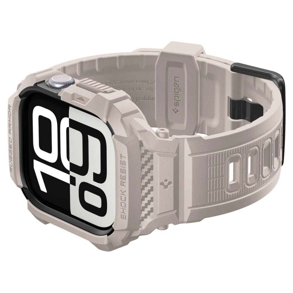 Spigen Λουράκι Apple Watch 10/11 - 42mm με Θήκη Προστασίας - Rugged Armor Pro V2 - Dune Beige