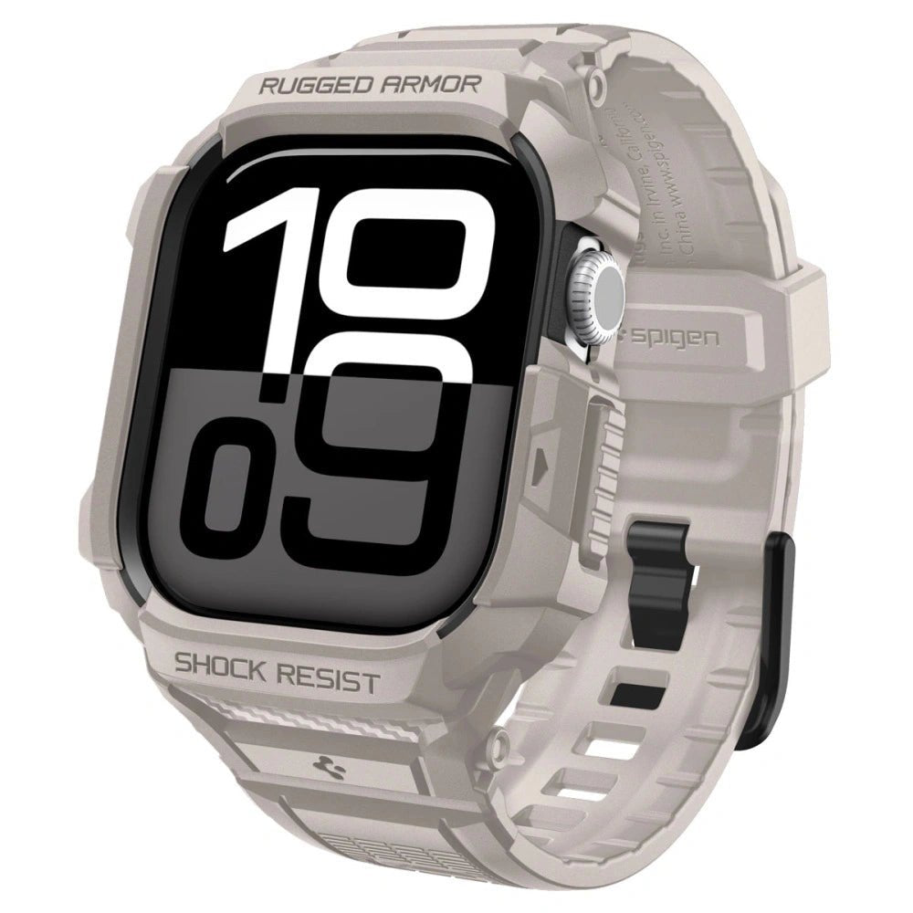 Spigen Λουράκι Apple Watch 10/11 - 46mm με Θήκη Προστασίας - Rugged Armor Pro V2 - Dune Beige