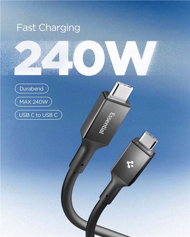 Spigen - Καλώδιο Γρήγορης Φόρτισης 240W Type - C to Type - C - 120 cm - EB24012CC Essential - Black