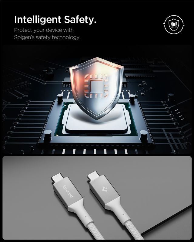 Spigen - Καλώδιο Γρήγορης Φόρτισης 240W Type C to Type C - 150 cm - EB24015CC Essential - White