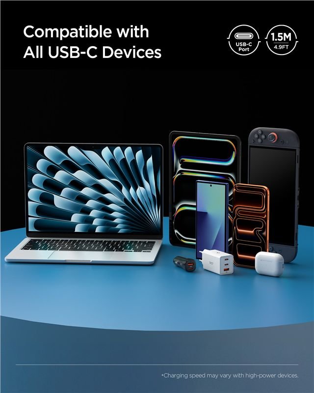 Spigen - Καλώδιο Γρήγορης Φόρτισης 240W Type C to Type C - 150 cm - EB24015CC Essential - Black