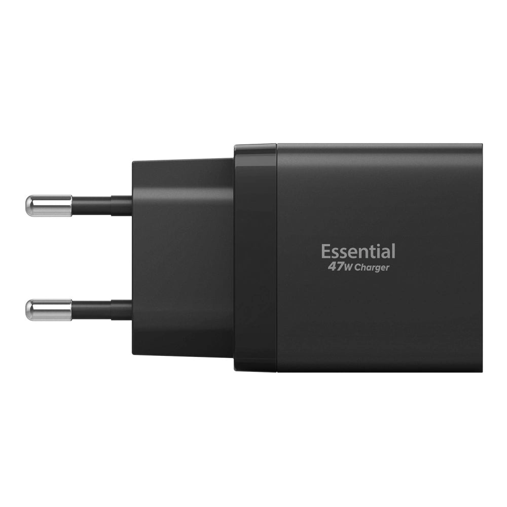 Spigen Essential EE472EU 47W - Οικιακός Φορτιστής Γρήγορης Φόρτισης με 2 Θύρες Type - C - Black