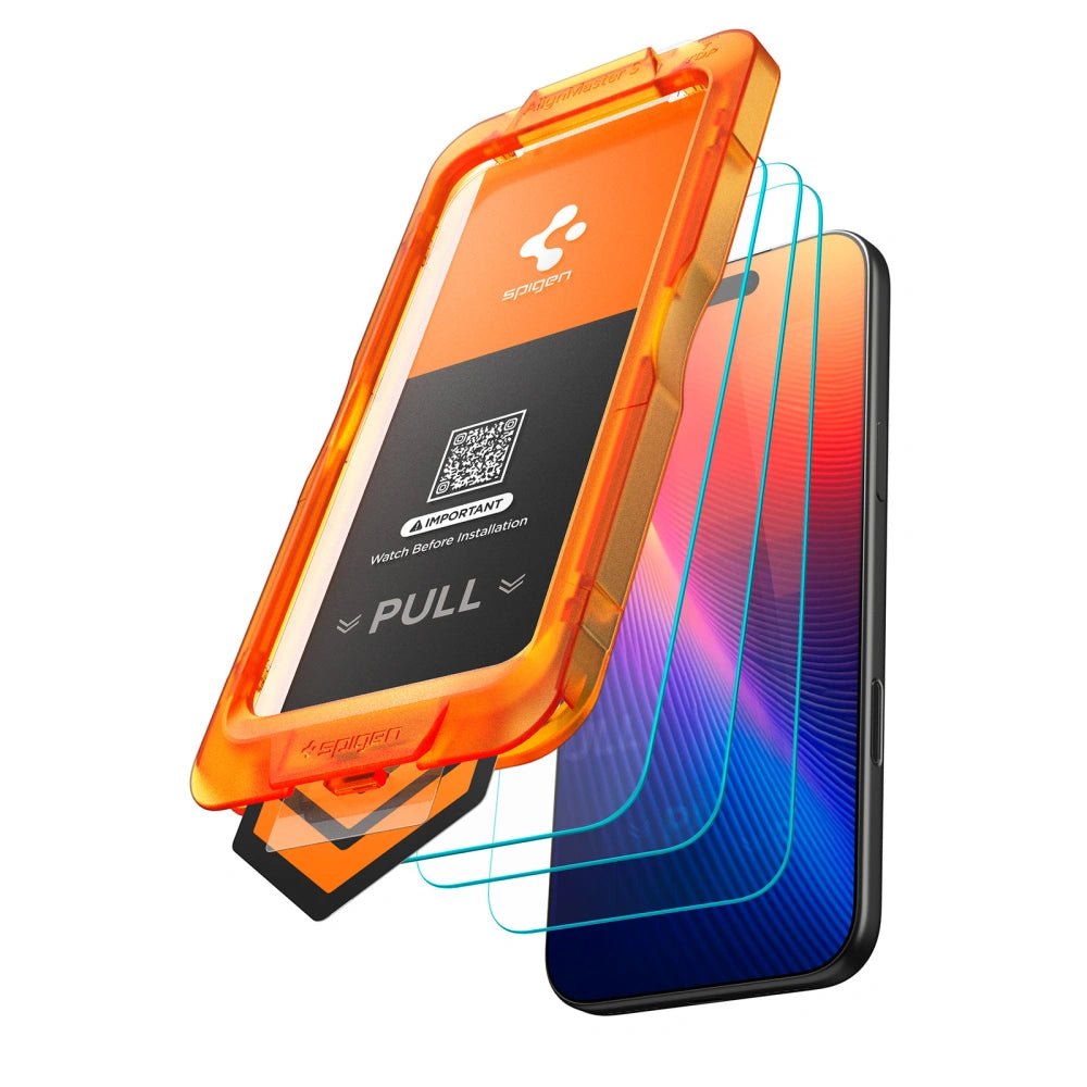 Spigen iPhone 17 Pro - Alm Glas.Tr Slim - Αντιχαρακτικό Γυαλί Οθόνης 9H - 3 Τεμάχια - Clear