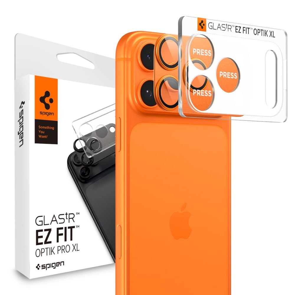 Spigen iPhone 17 Pro - Αντιχαρακτικό Γυαλί για την Κάμερα - Optik Pro XL Glas.TR EZ Fit - Orange