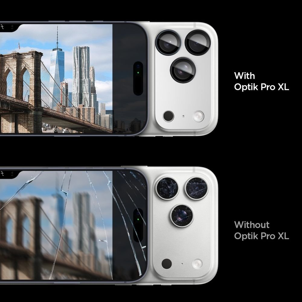 Spigen iPhone 17 Pro - Αντιχαρακτικό Γυαλί για την Κάμερα - Optik Pro XL Glas.TR EZ Fit - Silver