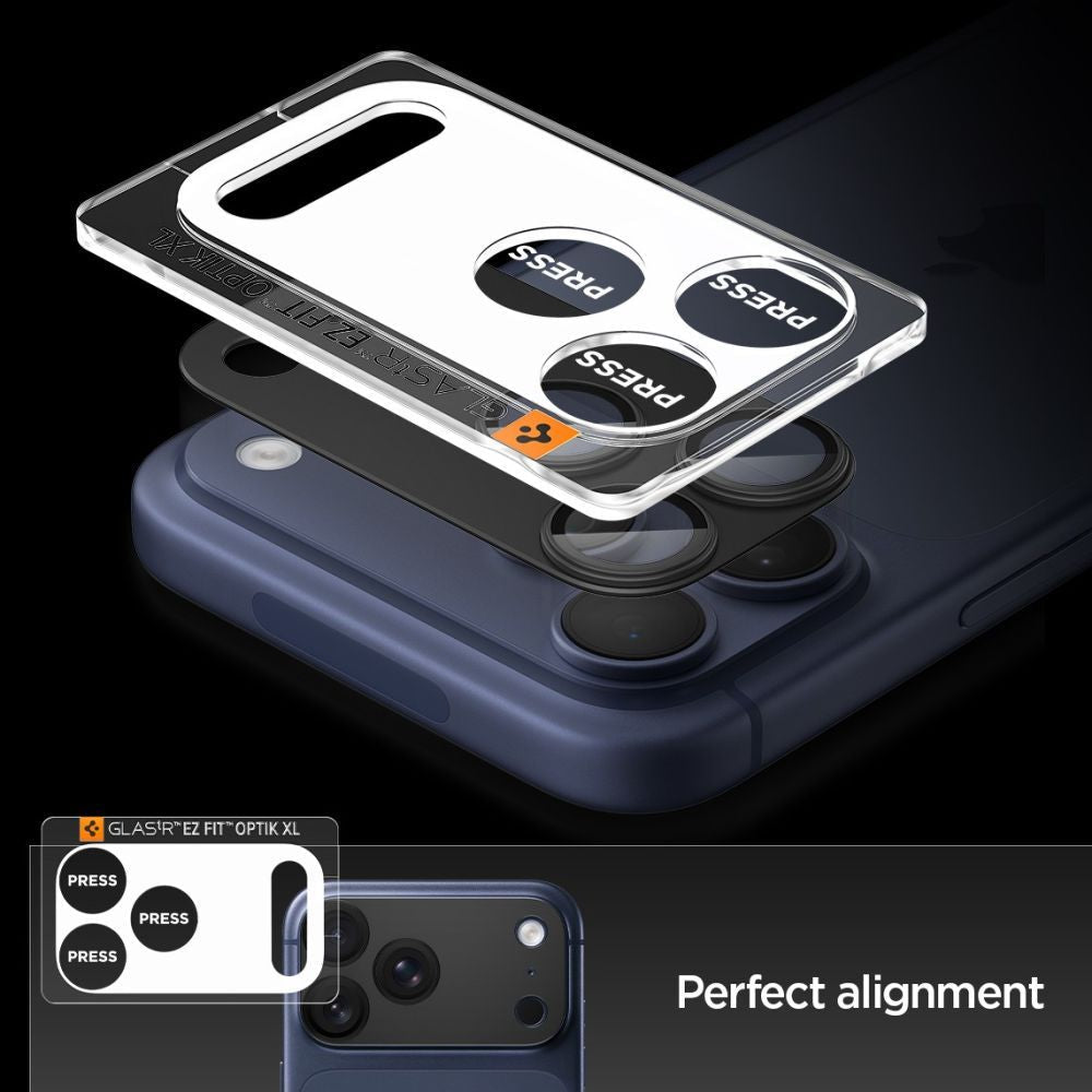 Spigen iPhone 17 Pro Max - Αντιχαρακτικό Γυαλί για την Κάμερα - Optik Pro XL Glas.TR EZ Fit - Black