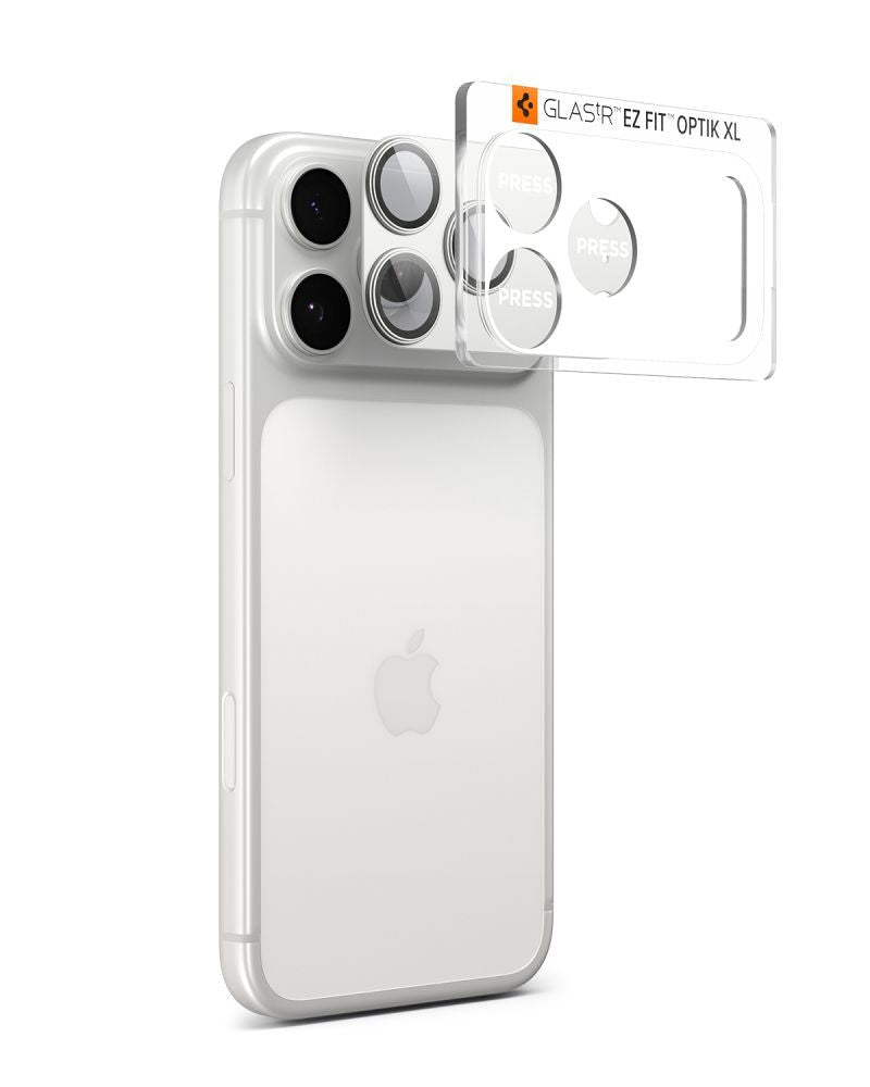 Spigen iPhone 17 Pro Max - Αντιχαρακτικό Γυαλί για την Κάμερα - Optik Pro XL Glas.TR EZ Fit - Silver