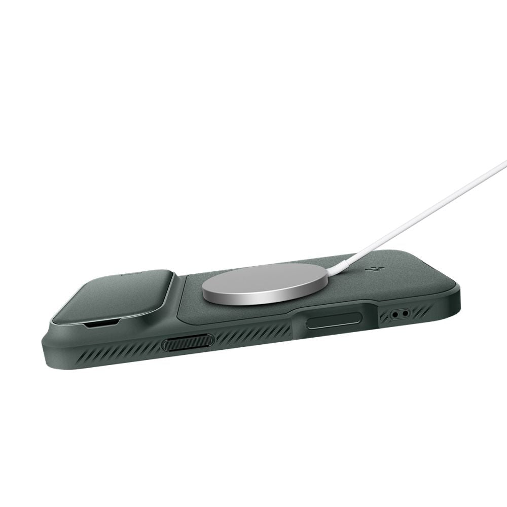 Spigen iPhone 17 Pro Max - Θήκη Σιλικόνης με Κάλυμμα για την Κάμερα και MagSafe - Optik Armor Mag - Abyss Green