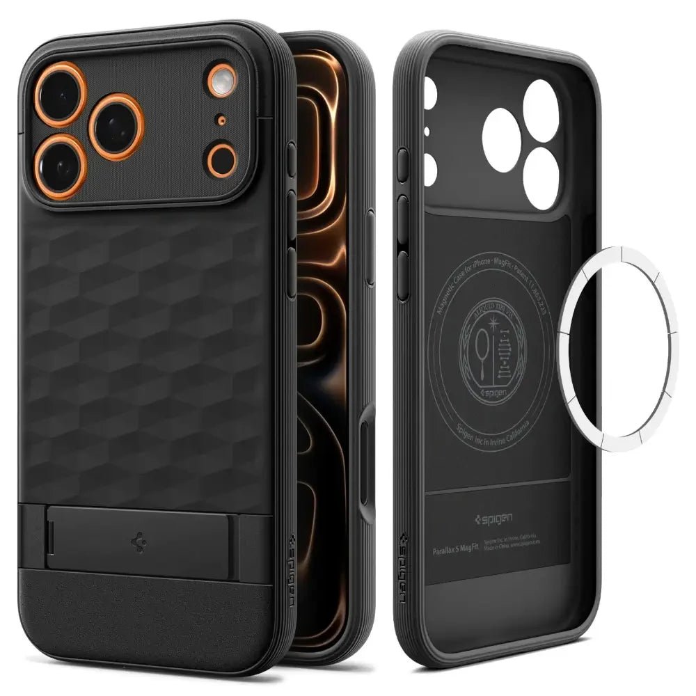 Spigen iPhone 17 Pro - Parallax S Mag - Θήκη Σιλικόνης με Σκληρό Πλαίσιο και MagSafe - Matte Black