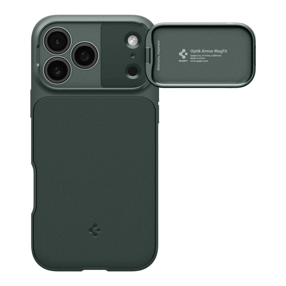 Spigen iPhone 17 Pro - Θήκη Σιλικόνης με Κάλυμμα για την Κάμερα και MagSafe - Optik Armor Mag - Abyss Green