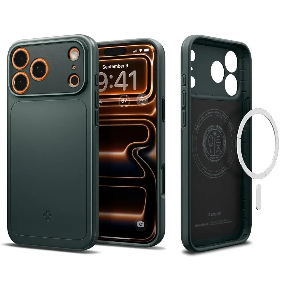 Spigen iPhone 17 Pro - Thin Fit Mag - Σκληρή Θήκη με MagSafe - Abyss Green