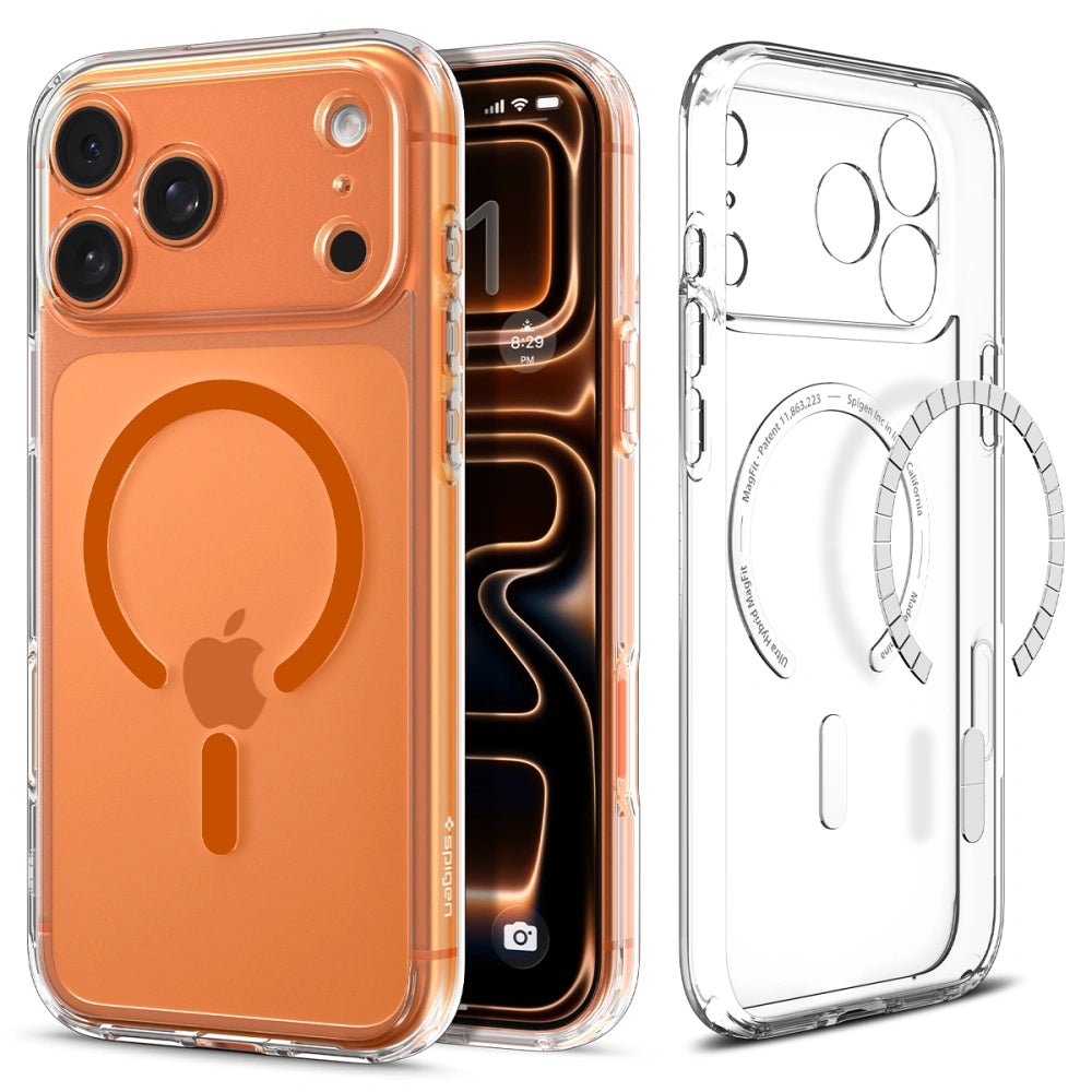 Spigen iPhone 17 Pro - Ultra Hybrid Mag - Σκληρή Θήκη με Πλαίσιο Σιλικόνης Και MagSafe - Clear / Orange