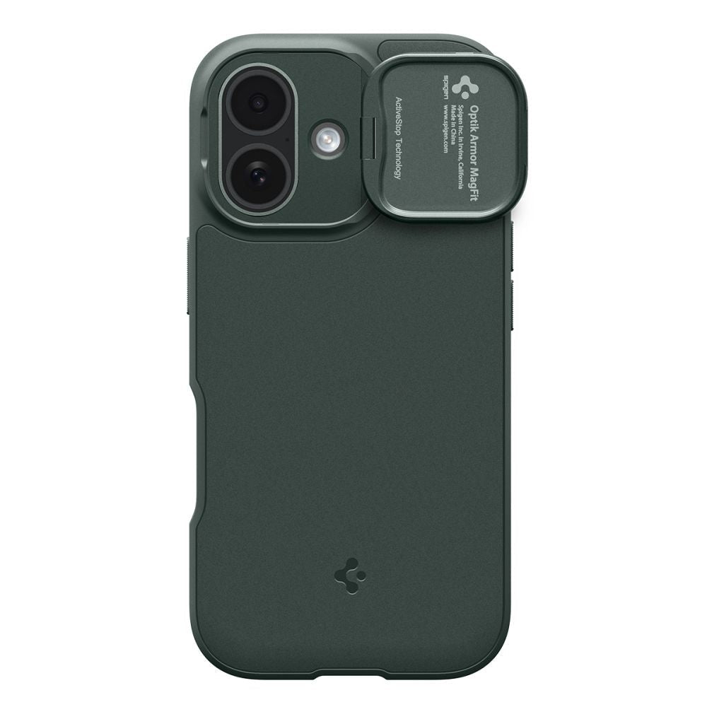 Spigen iPhone 17 - Θήκη Σιλικόνης με Κάλυμμα για την Κάμερα και MagSafe - Optik Armor Mag - Abyss Green