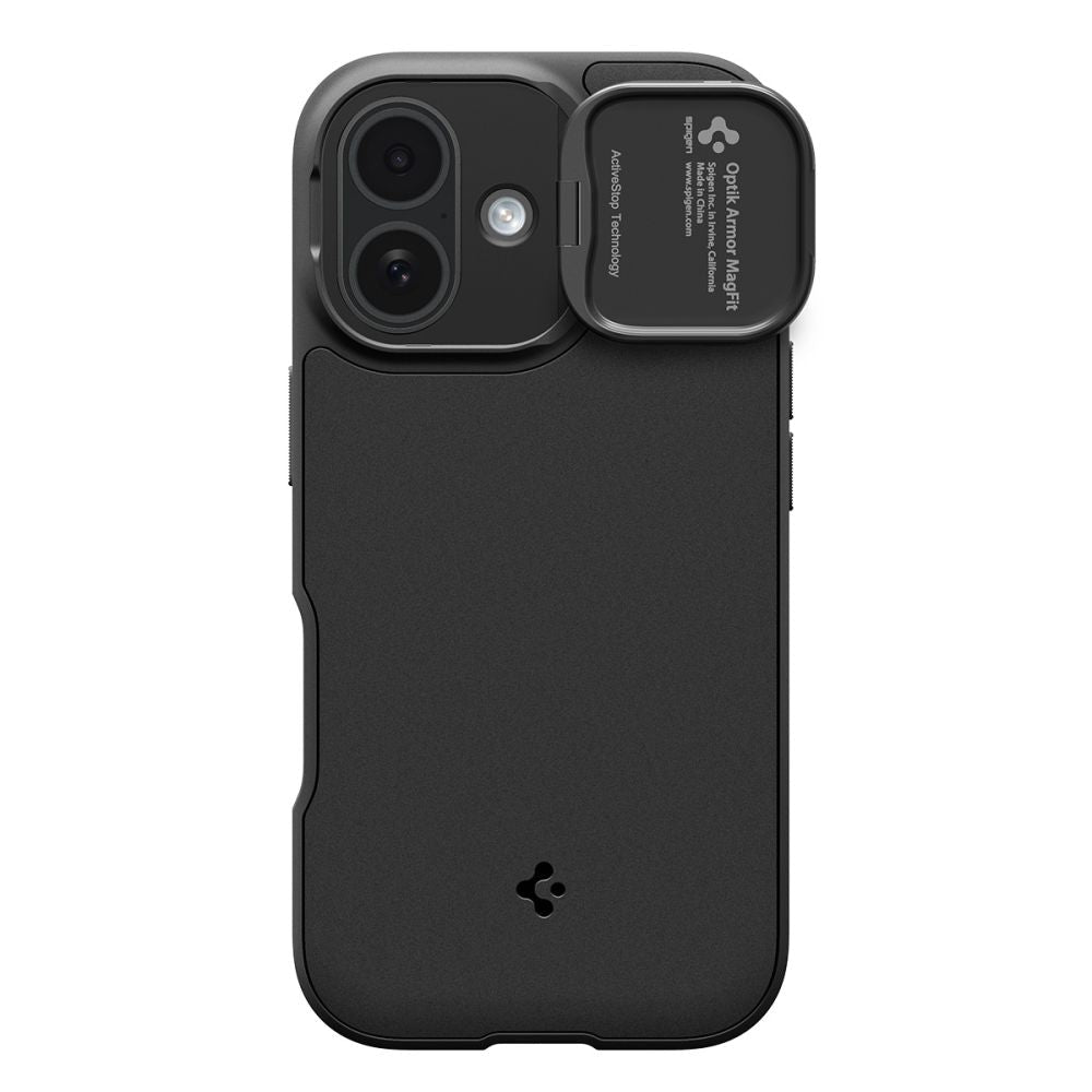 Spigen iPhone 17 - Θήκη Σιλικόνης με Κάλυμμα για την Κάμερα και MagSafe - Optik Armor Mag - Black