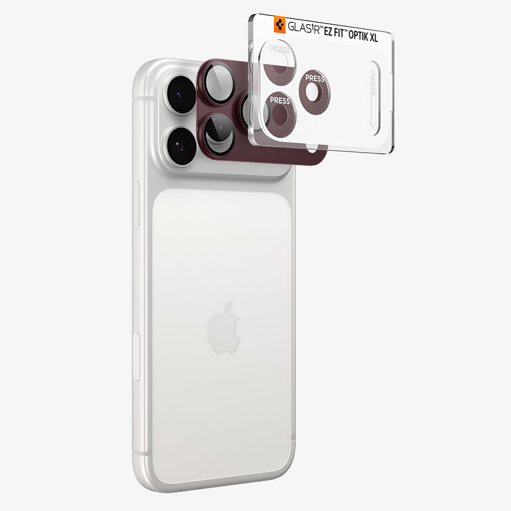 Spigen iPhone 18 Pro - Αντιχαρακτικό Γυαλί για την Κάμερα - Optik Pro XL Glas.TR EZ Fit - Dark Cherry