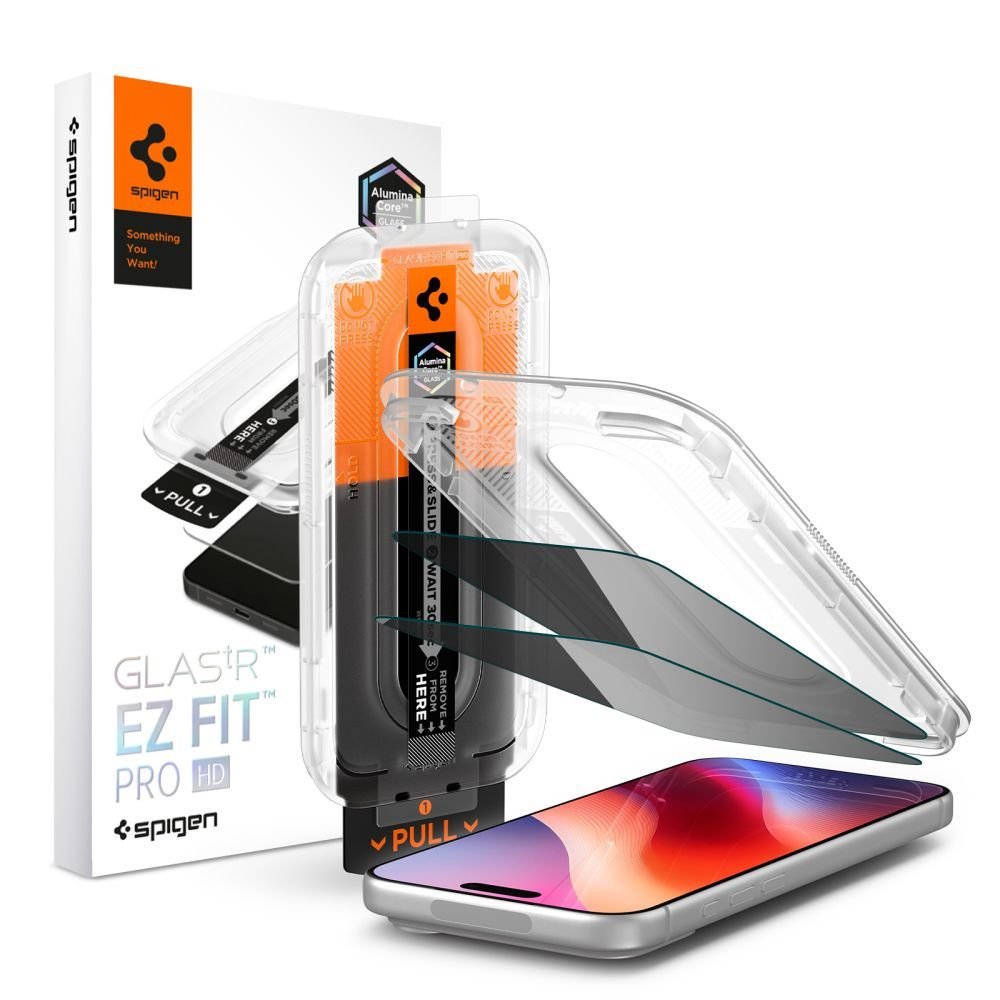 Spigen iPhone 18 Pro - Αντιχαρακτικό Γυαλί Οθόνης 10H - Glas.tR EZ Fit Pro AC HD - 2 Τεμάχια - Privacy