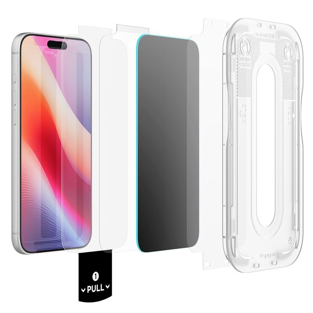 Spigen iPhone 18 Pro - Αντιχαρακτικό Γυαλί Οθόνης 10H - Glas.tR EZ Fit Pro AC HD - Privacy