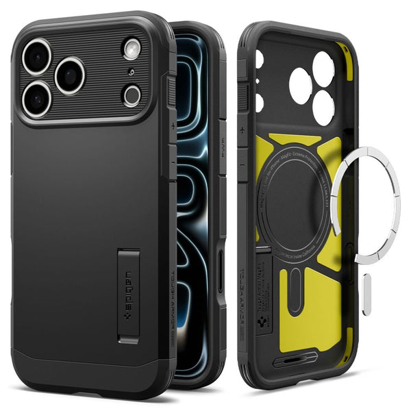 Spigen iPhone 18 Pro / iPhone 17 Pro - MagSafe Σκληρή Θήκη με Πλαίσιο Σιλικόνης και Σταντ - Tough Armor T Mag - Black