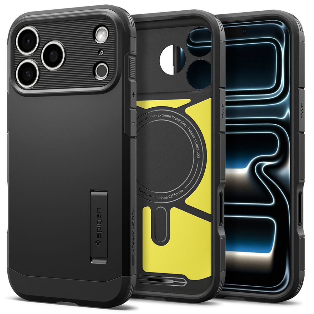 Spigen iPhone 18 Pro / iPhone 17 Pro - MagSafe Σκληρή Θήκη με Πλαίσιο Σιλικόνης και Σταντ - Tough Armor T Mag - Black