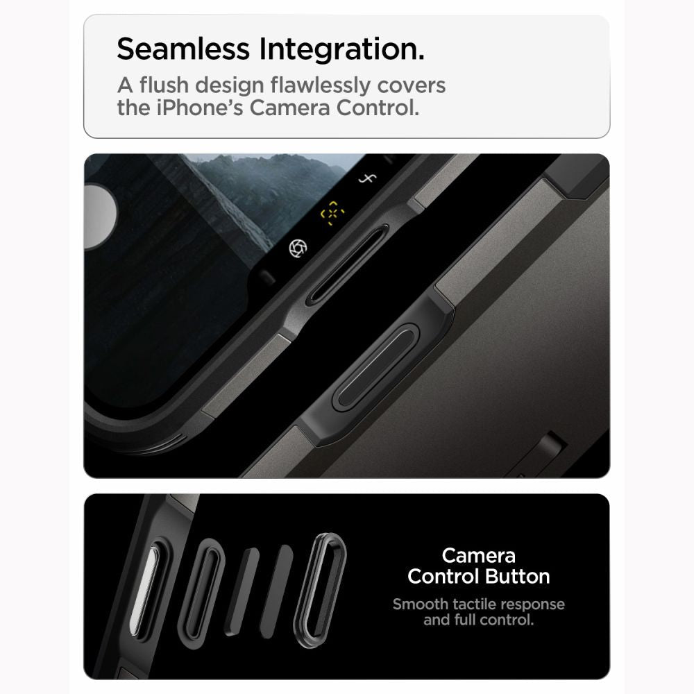 Spigen iPhone 18 Pro / iPhone 17 Pro - MagSafe Σκληρή Θήκη με Πλαίσιο Σιλικόνης και Σταντ - Tough Armor T Mag - Gunmetal