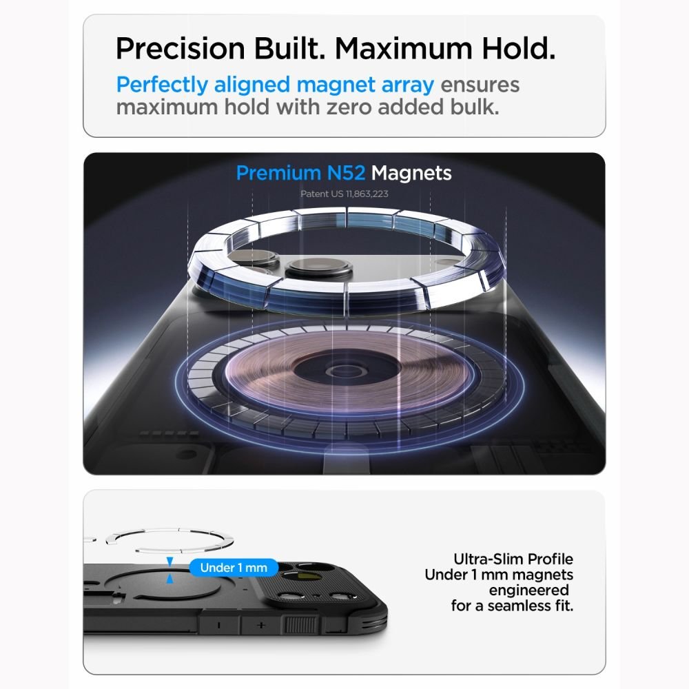 Spigen iPhone 18 Pro / iPhone 17 Pro - MagSafe Σκληρή Θήκη με Πλαίσιο Σιλικόνης και Σταντ - Tough Armor T Mag - Gunmetal
