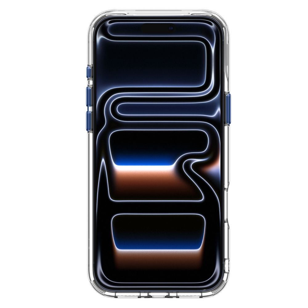 Spigen iPhone 18 Pro / iPhone 17 Pro - Σκληρή Θήκη MagSafe με Πλαίσιο Σιλικόνης Και Stand - Ultra Hybrid Optik S - Clear / Deep Blue