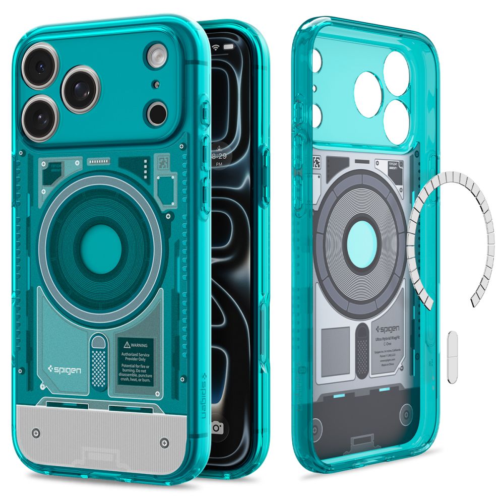 Spigen iPhone 18 Pro / iPhone 17 Pro - Σκληρή Θήκη με Πλαίσιο Σιλικόνης Και MagSafe - Ultra Hybrid Mag - C-One Bondi Blue