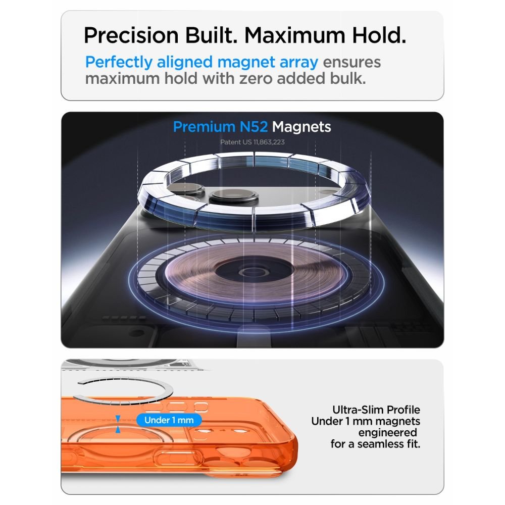 Spigen iPhone 18 Pro / iPhone 17 Pro - Σκληρή Θήκη με Πλαίσιο Σιλικόνης Και MagSafe - Ultra Hybrid Mag - C-One Tangerine
