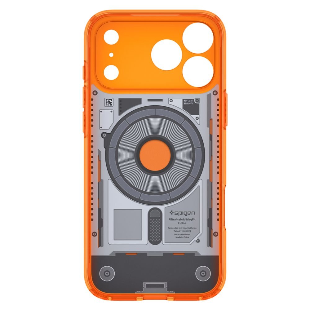 Spigen iPhone 18 Pro / iPhone 17 Pro - Σκληρή Θήκη με Πλαίσιο Σιλικόνης Και MagSafe - Ultra Hybrid Mag - C-One Tangerine
