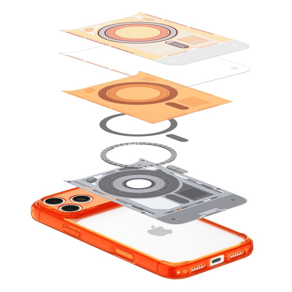 Spigen iPhone 18 Pro / iPhone 17 Pro - Σκληρή Θήκη με Πλαίσιο Σιλικόνης Και MagSafe - Ultra Hybrid Mag - C-One Tangerine