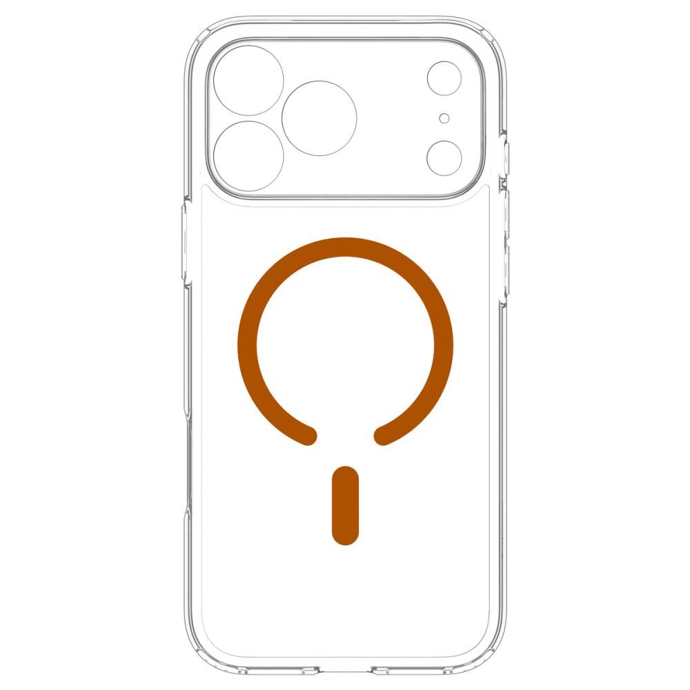 Spigen iPhone 18 Pro / iPhone 17 Pro - Σκληρή Θήκη με Πλαίσιο Σιλικόνης Και MagSafe - Ultra Hybrid Mag - Clear / Orange