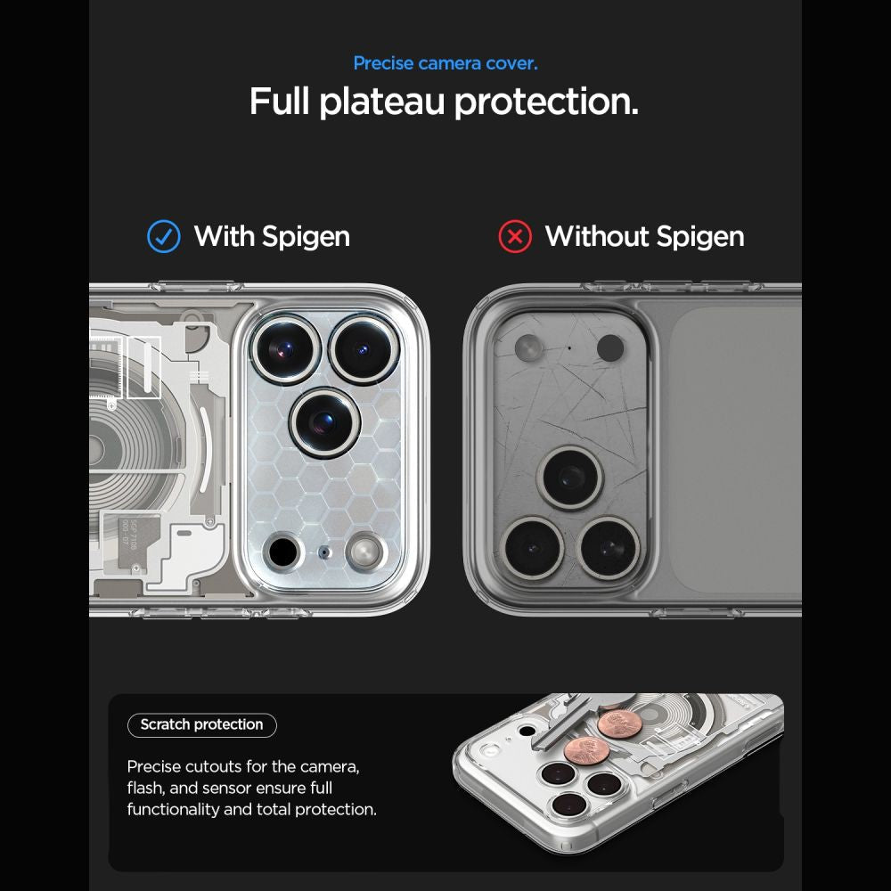 Spigen iPhone 18 Pro / iPhone 17 Pro - Σκληρή Θήκη με Πλαίσιο Σιλικόνης Και MagSafe - Ultra Hybrid Mag - Zero One Natural Titanium