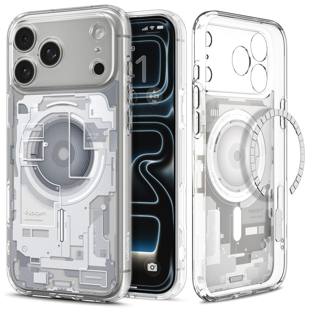 Spigen iPhone 18 Pro / iPhone 17 Pro - Σκληρή Θήκη με Πλαίσιο Σιλικόνης Και MagSafe - Ultra Hybrid Mag - Zero One White