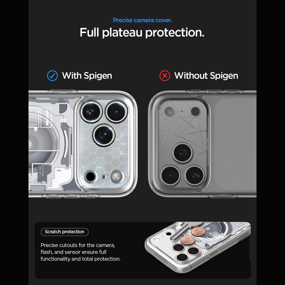 Spigen iPhone 18 Pro / iPhone 17 Pro - Σκληρή Θήκη με Πλαίσιο Σιλικόνης Και MagSafe - Ultra Hybrid Mag - Zero One White