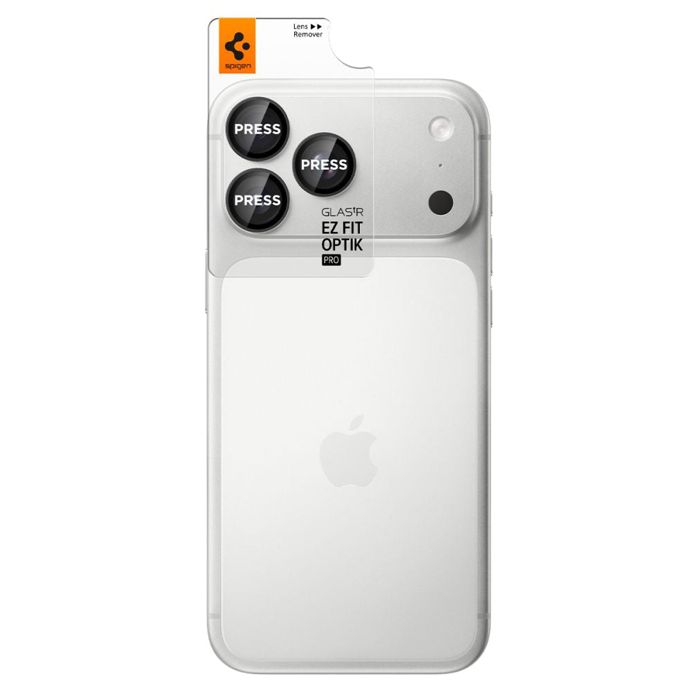 Spigen iPhone 18 Pro / iPhone 18 Pro Max - Αντιχαρακτικό Γυαλί για την Κάμερα - Optik Pro Glas.TR EZ Fit - 2 Τεμάχια - Dark Grey