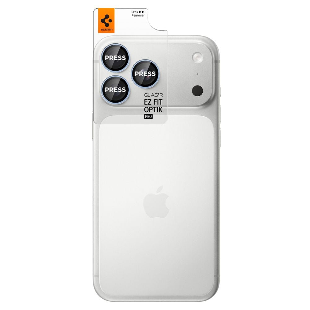 Spigen iPhone 18 Pro / iPhone 18 Pro Max - Αντιχαρακτικό Γυαλί για την Κάμερα - Optik Pro Glas.TR EZ Fit - 2 Τεμάχια - Light Blue