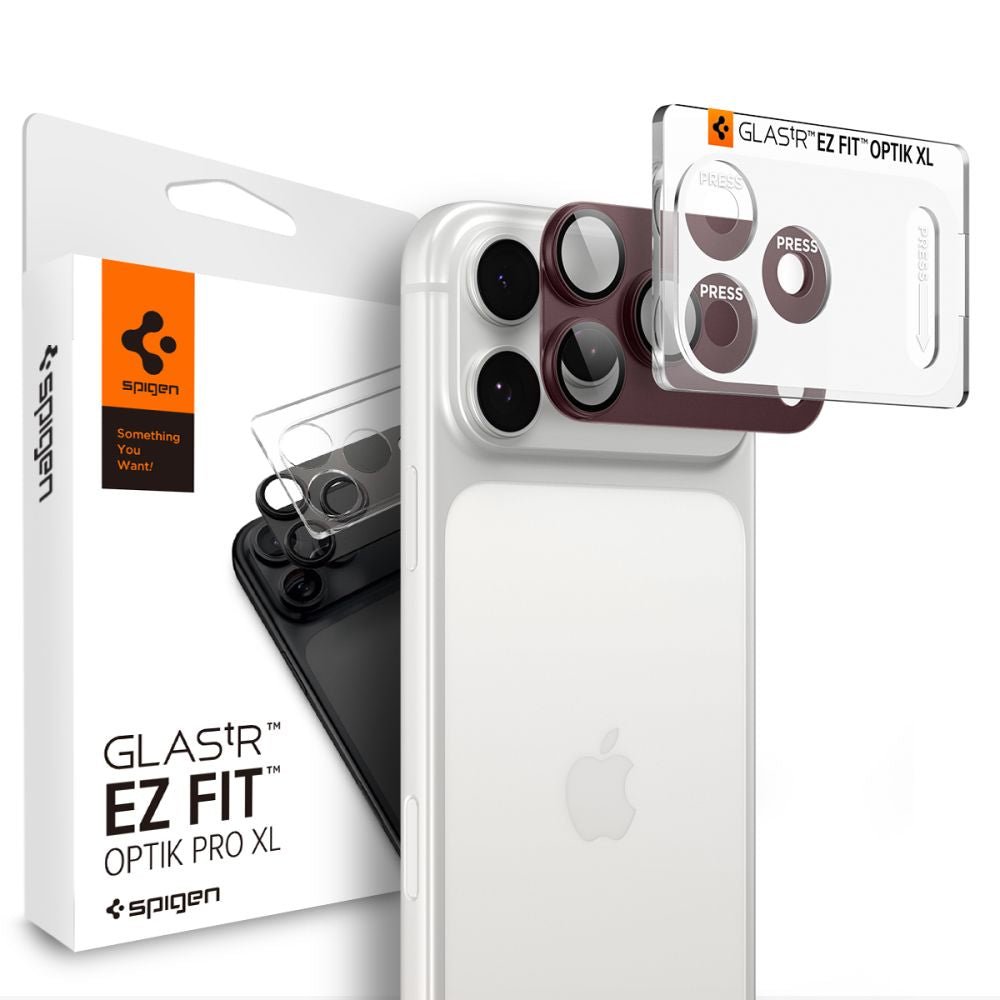 Spigen iPhone 18 Pro Max - Αντιχαρακτικό Γυαλί για την Κάμερα - Optik Pro XL Glas.TR EZ Fit - Burgundy